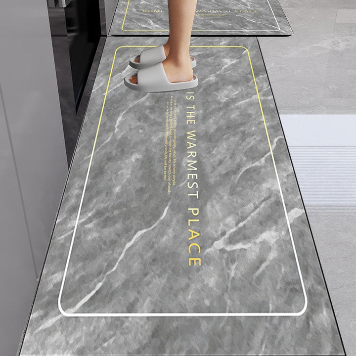 Marble-Printed Kitchen Floor Mat