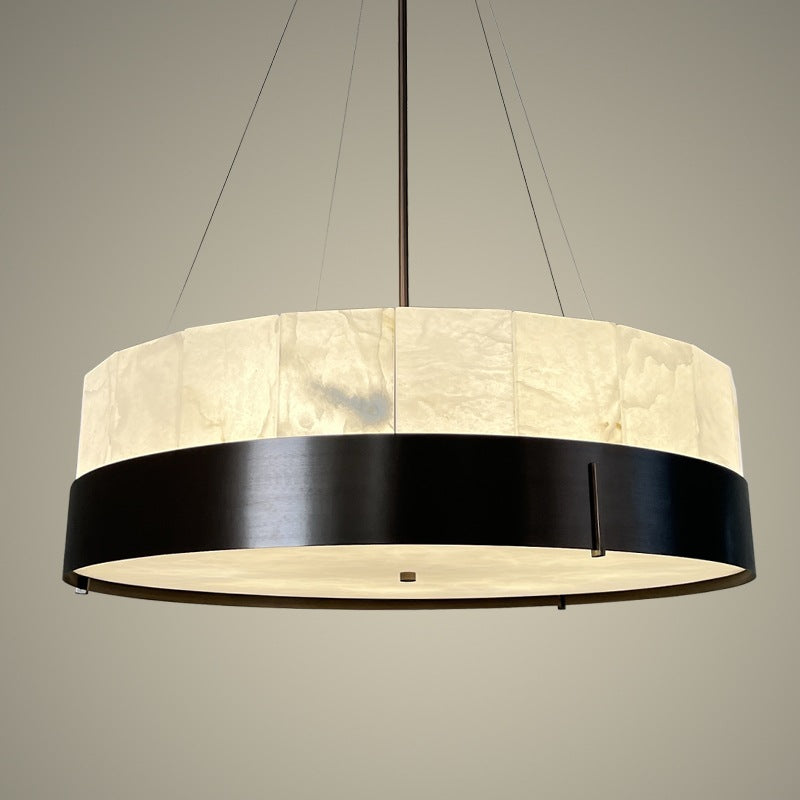 Modern Pendant Chandelier with Alabaster Accents