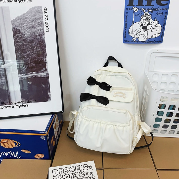 Charming Bow-Appliqué Casual Backpack Stornfield