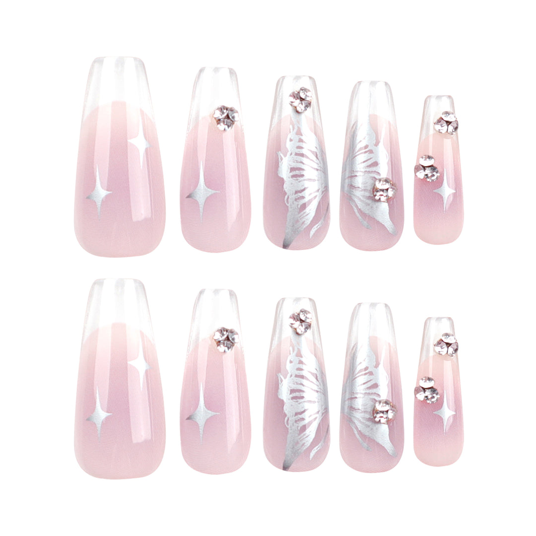 Artistic Nail Extensions with Elegant Floral Design Stornfield