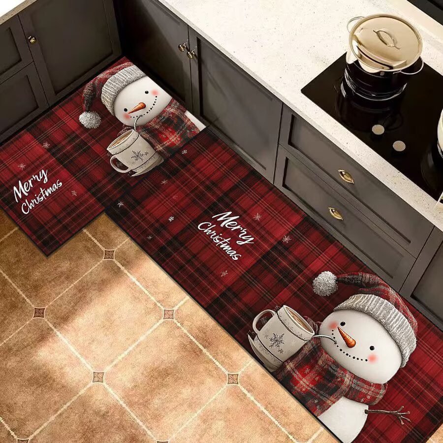 Christmas-Themed Kitchen Runner Mat for Home