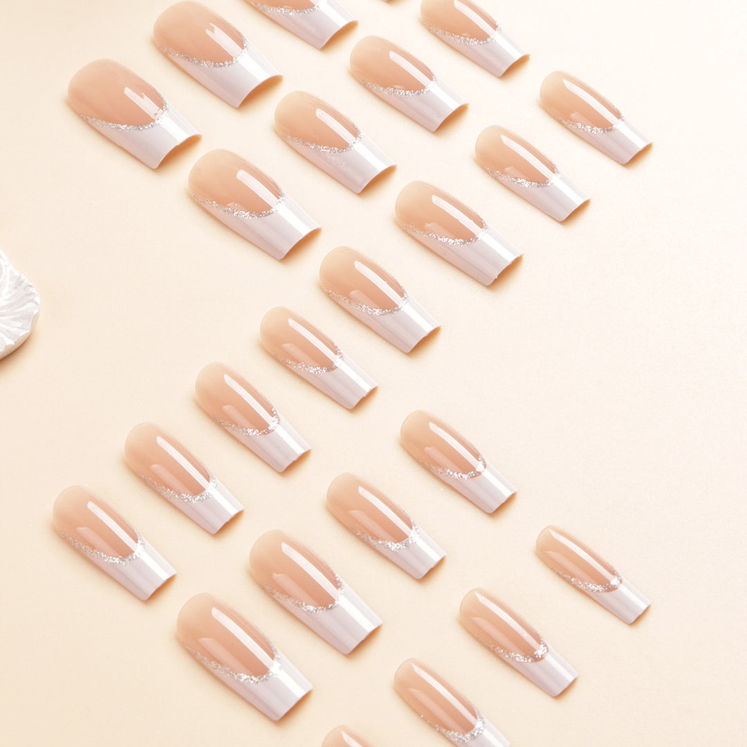 Decorative French Tip Press-On Nail Set Stornfield