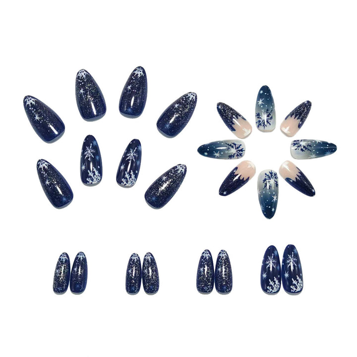 Creative artificial nails in winter snowflake design Stornfield