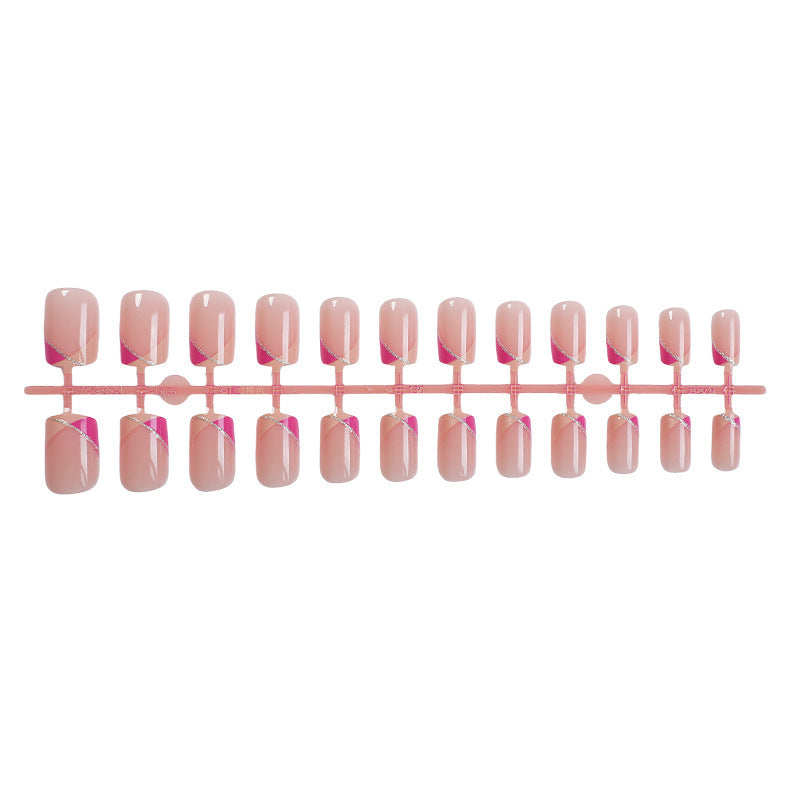 Artificial nail set with elegant gradient and glitter details Stornfield