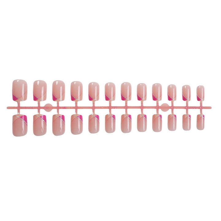 Artificial nail set with elegant gradient and glitter details Stornfield