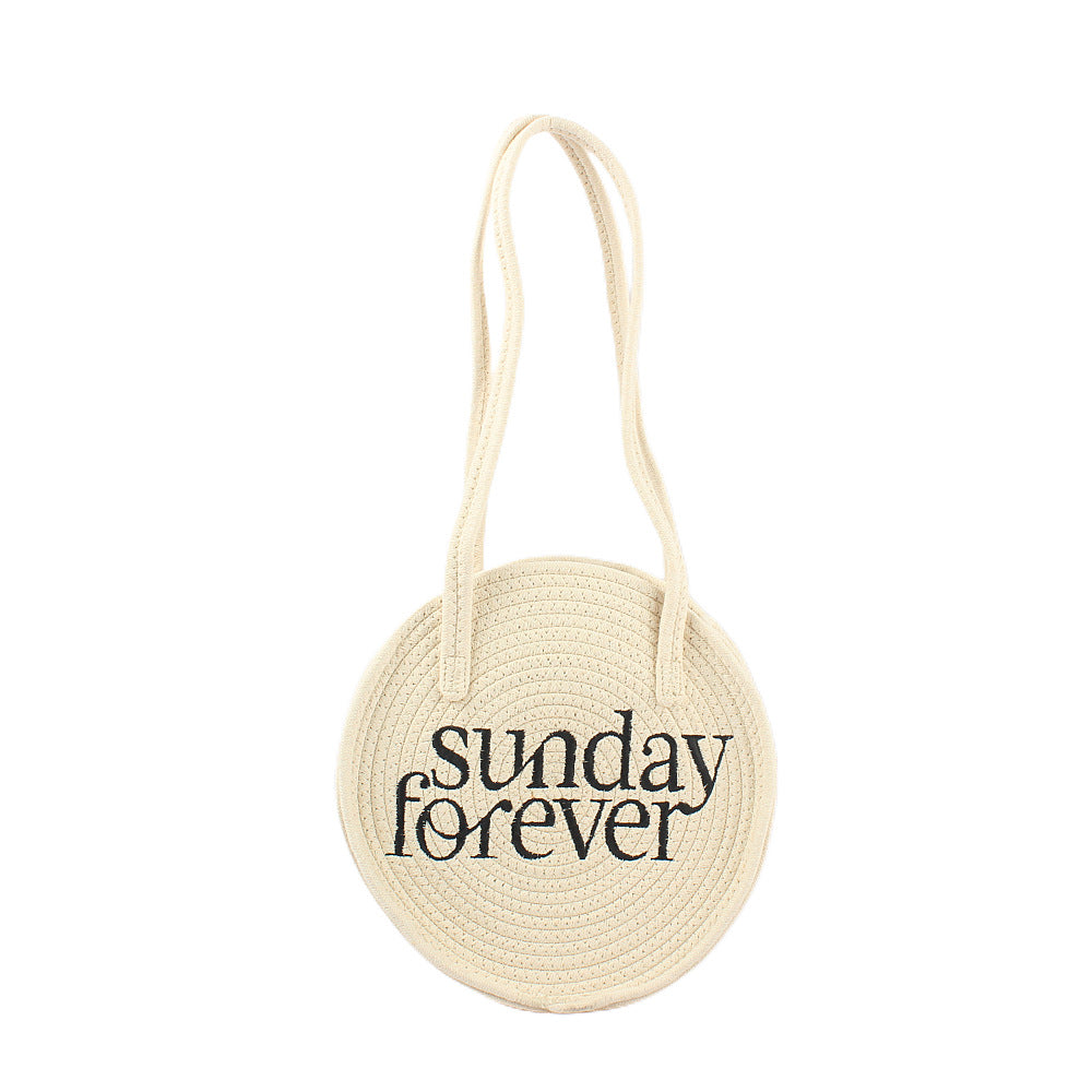 Round tote bag with stylish lettering Stornfield