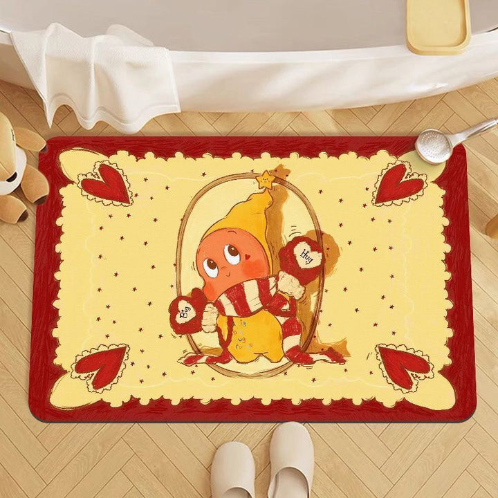 Playful Cartoon Character Bath Mat