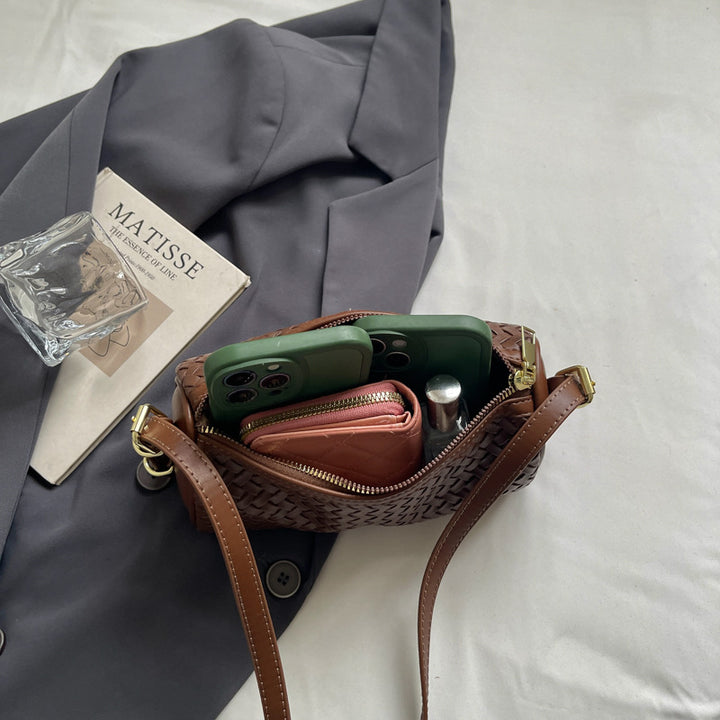 Woven Textured Crossbody Clutch
