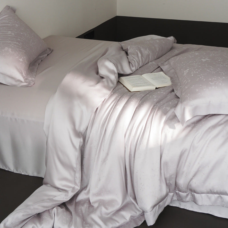 Hotel-Style Satin-Feel Duvet Cover and Pillowcase Set with Hidden Closure
