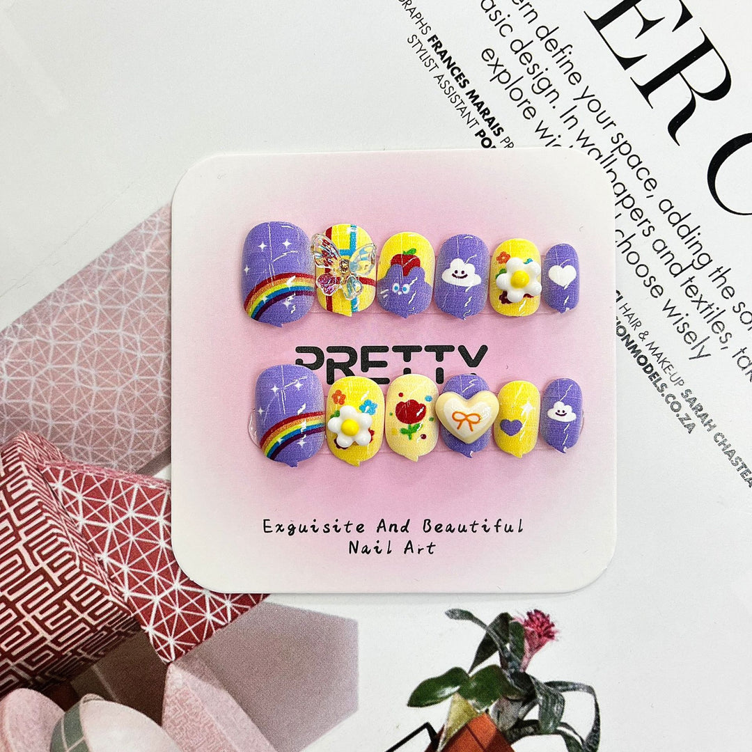 Artistic 3D Decorated Press-On Nail Set Stornfield
