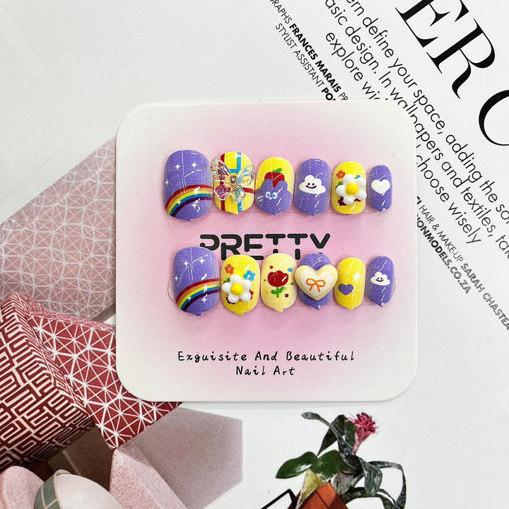 Artistic 3D Decorated Press-On Nail Set Stornfield