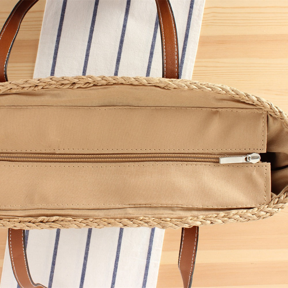 Basket bag with artificial leather handles Stornfield