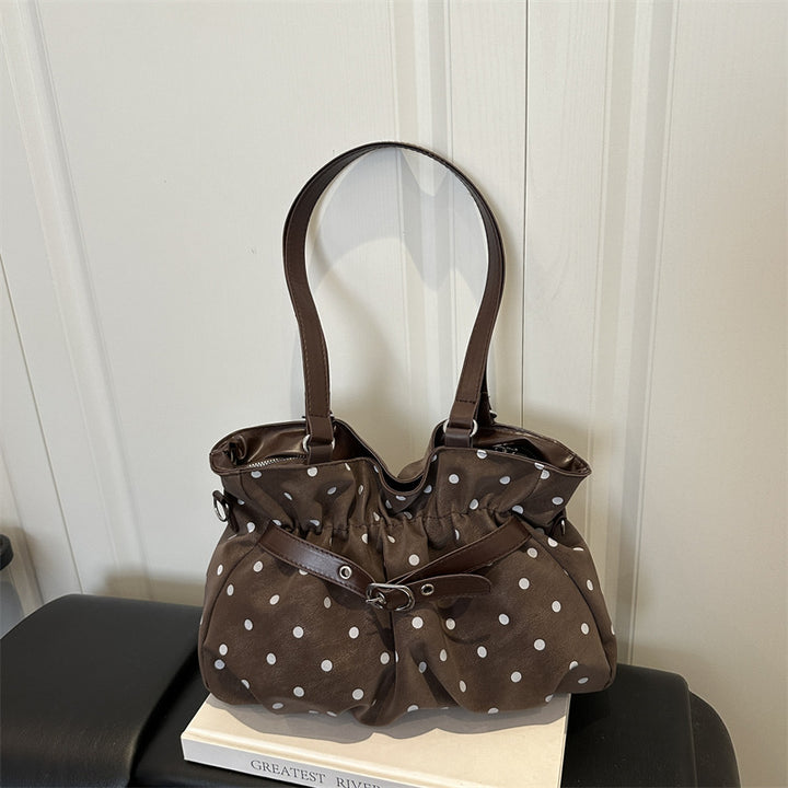 Polka Dot Pleated Handbag