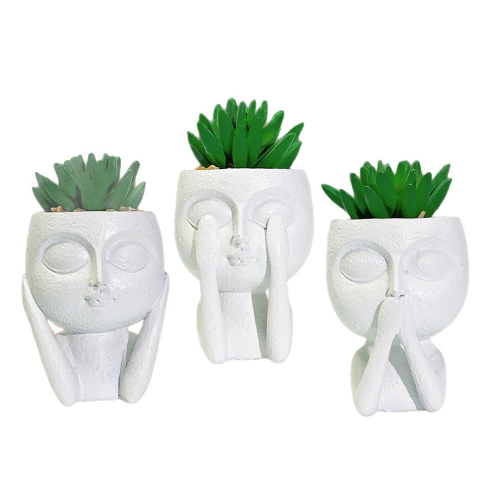 Plant pot with face motif Stornfield