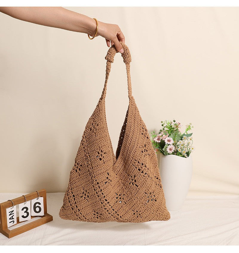 Hand-knotted Tote Bag in V-Design Stornfield