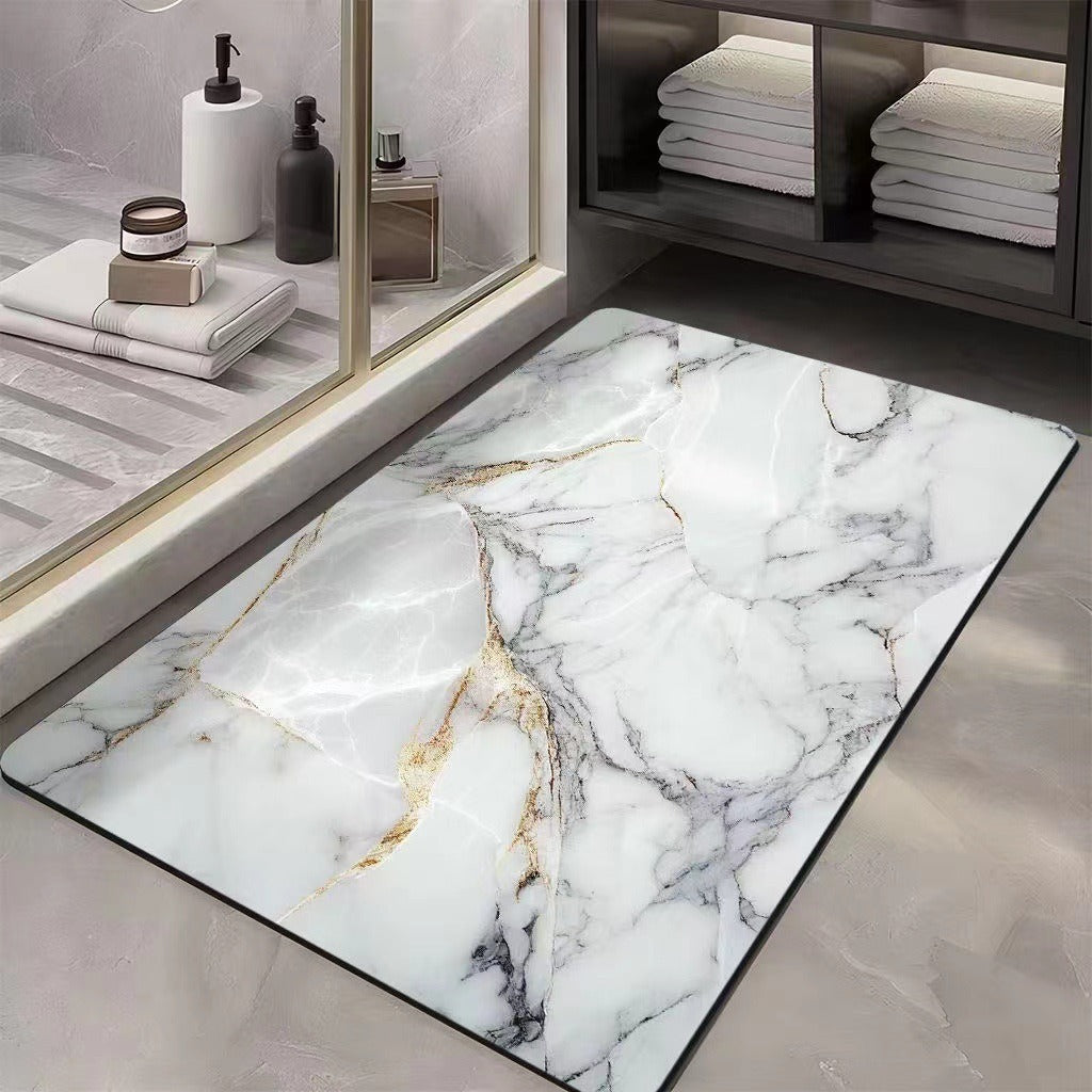 Luxury Marble Print Bath Mat
