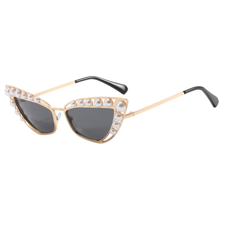 Ladies Cat-Eye Sunglasses with Exclusive Pearl Tip Frame Stornfield