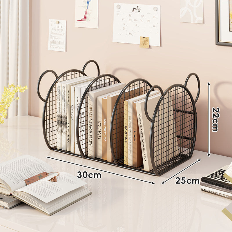 Desk Mesh Multi-Slot Book and File Organizer with Arched Dividers
