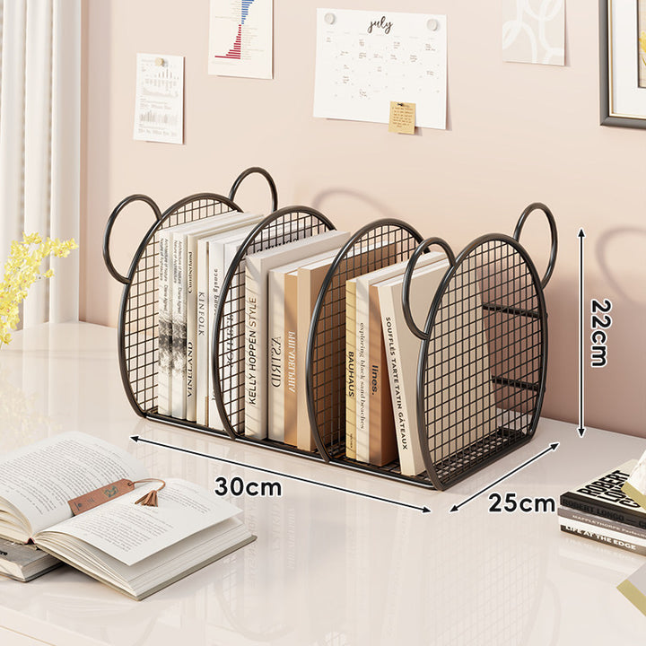 Desk Mesh Multi-Slot Book and File Organizer with Arched Dividers