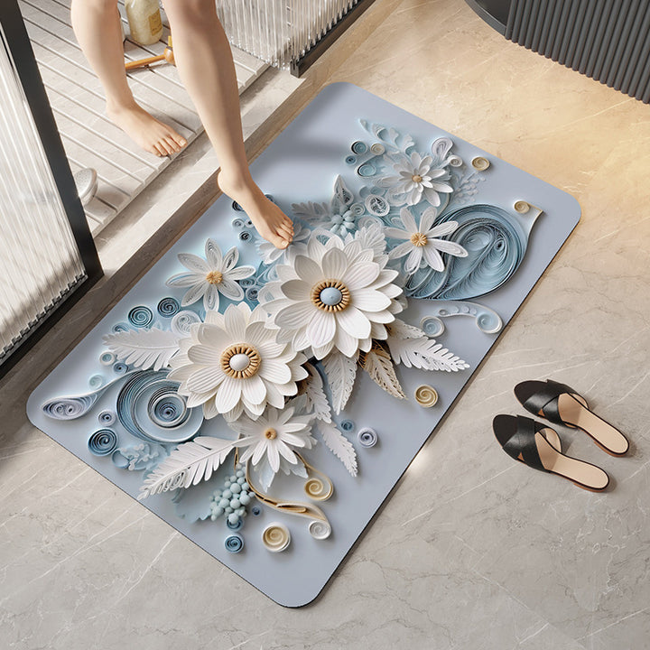 Floral Pattern Bath Mat
