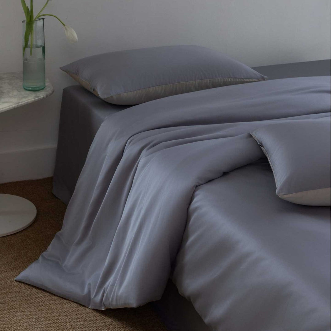 Luxury Reversible Cotton Sateen Duvet Cover Bedding Set