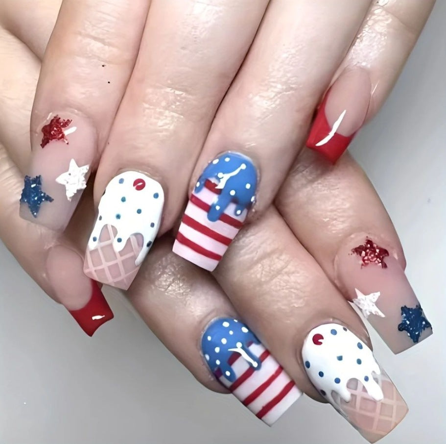 Festive Ice Cream Cone Nail Art Stornfield