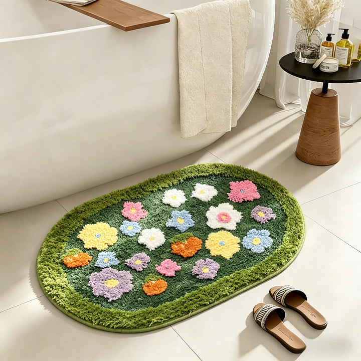 Floral Embellished Bath Mat