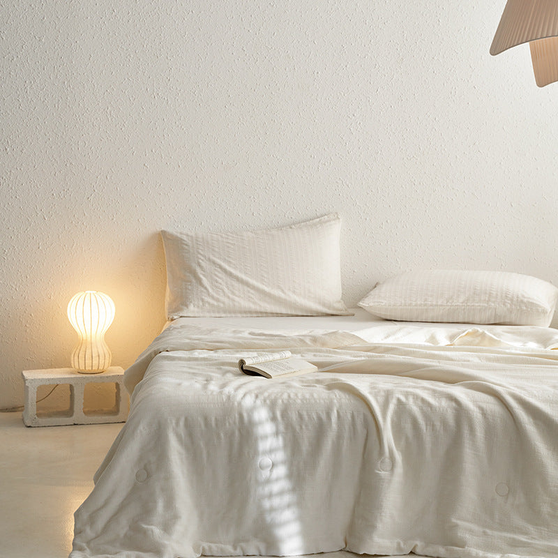 Breathable Cotton Muslin Lightweight Quilted Comforter Insert