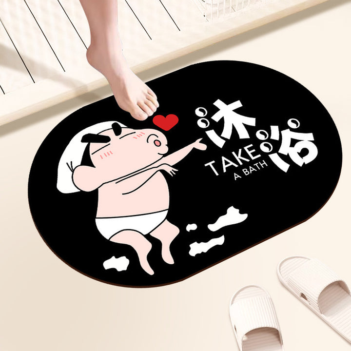 Cartoon-Themed Bathroom Rug