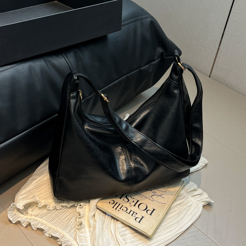 Versatile Structured Leather Shoulder Bag