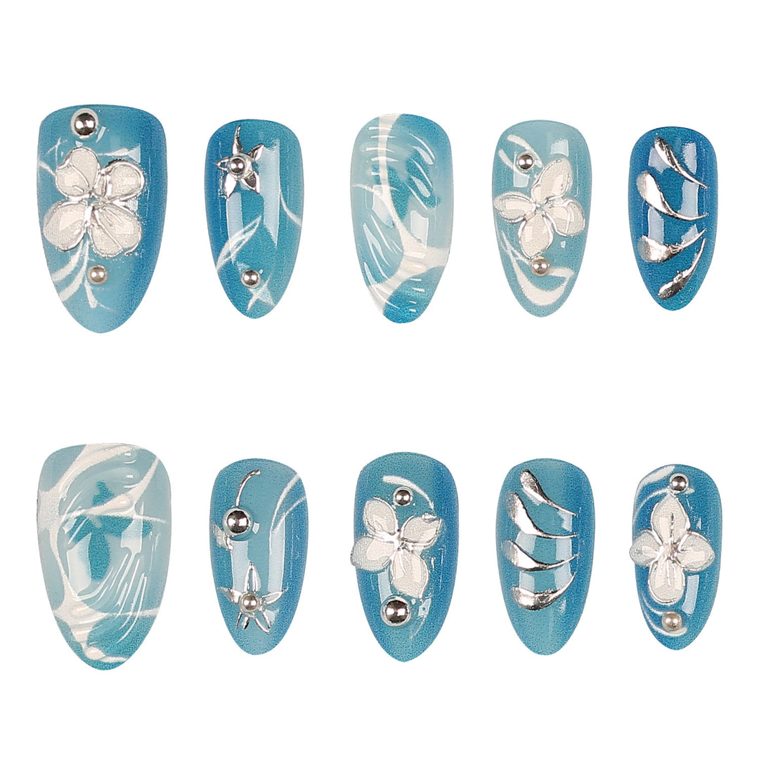Artistic Floral Acrylic Nails
