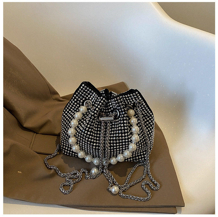 Elegant Beaded Drawstring Handbag