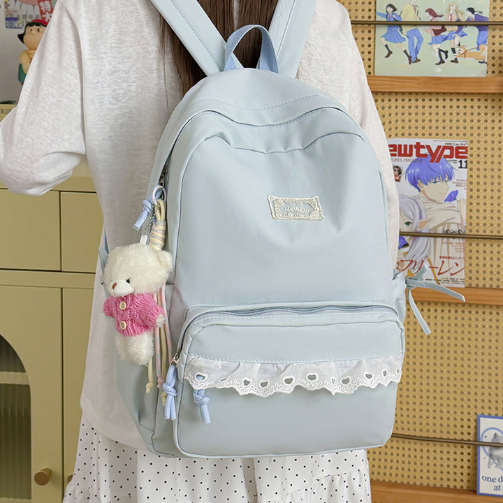 Decorative Lace-Trimmed School Backpack Stornfield