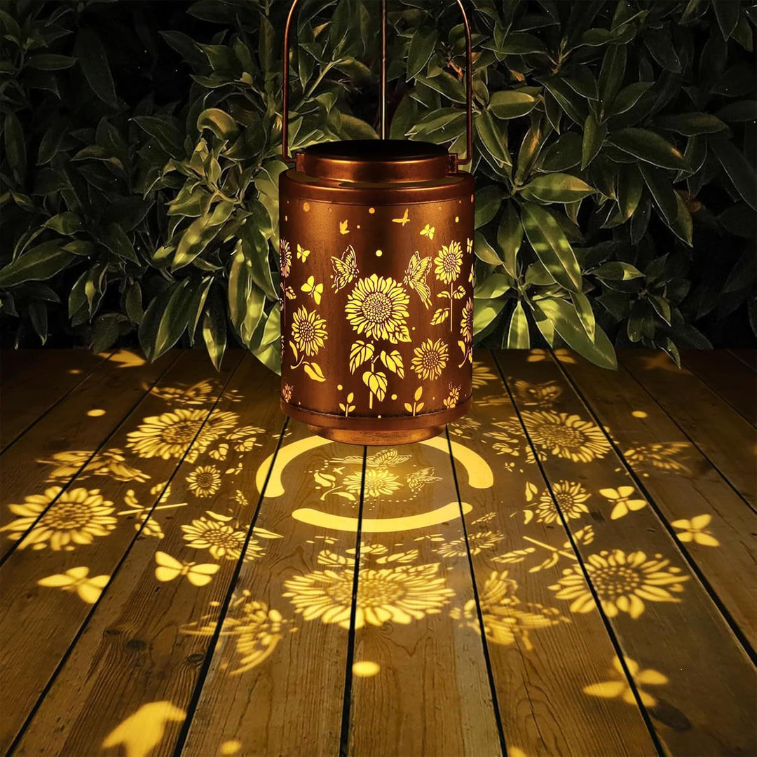Intricate Metal Shadow Projection Table Lamp With Rechargeable LED Stornfield