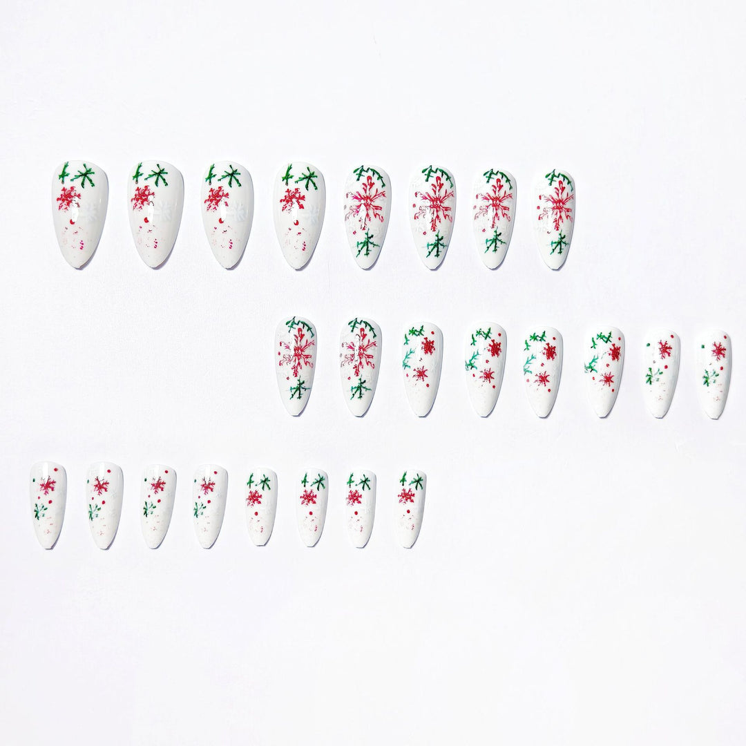 Artificial nails with winter snowflake and Christmas motif Stornfield