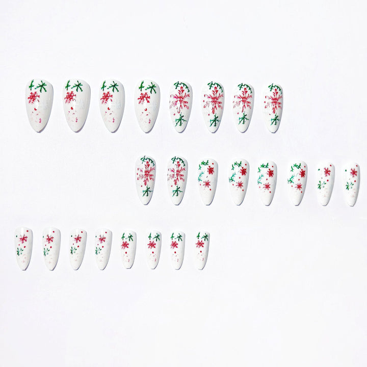 Artificial nails with winter snowflake and Christmas motif Stornfield