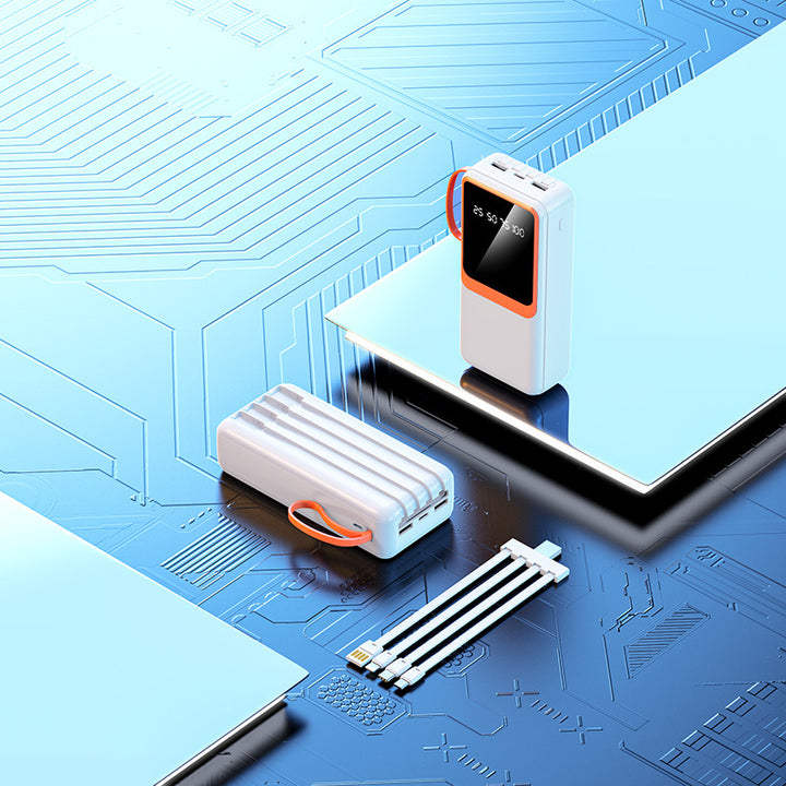 Portable power bank with digital charging display and integrated cable Stornfield