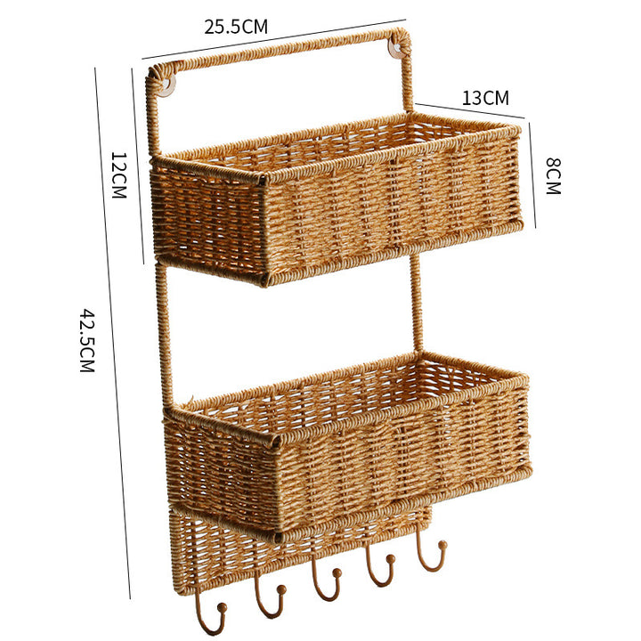 Unisex Wall-mounted Storage Basket with Double Shelf Stornfield