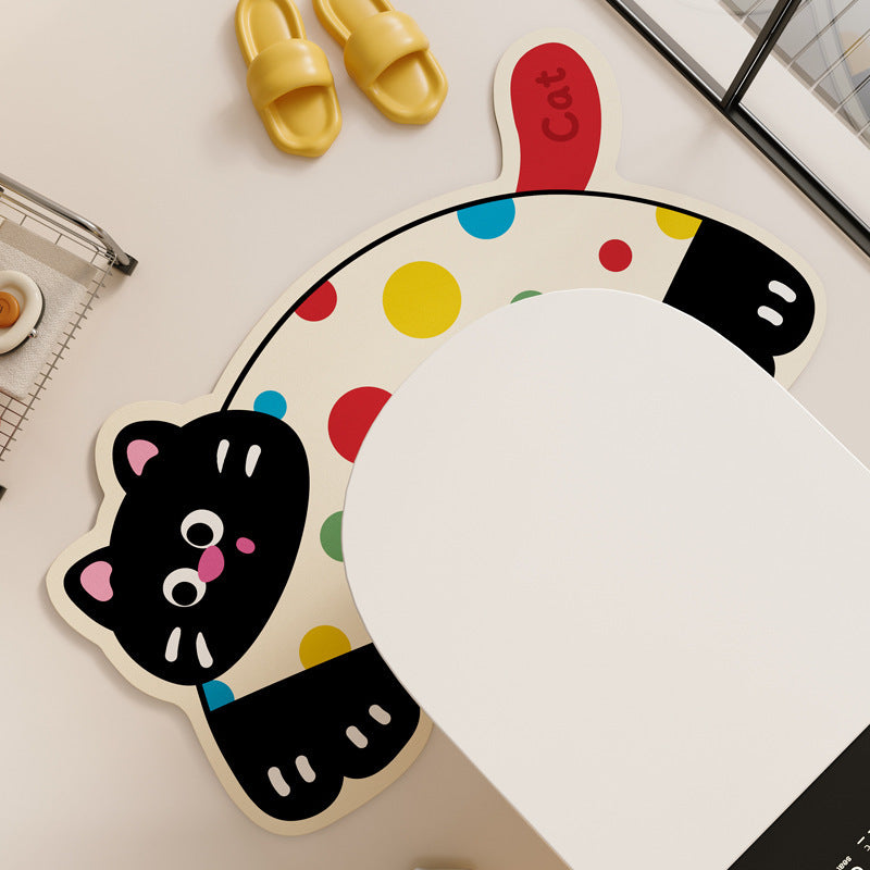 Playful Cat Shaped Bath Mat
