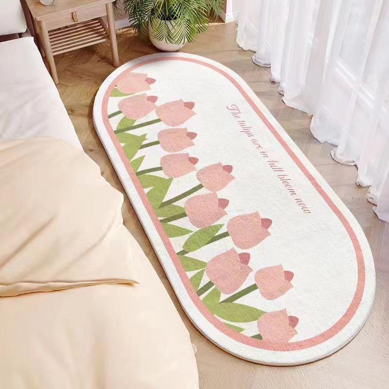 Elegant Floral Design Bathroom Runner Rug