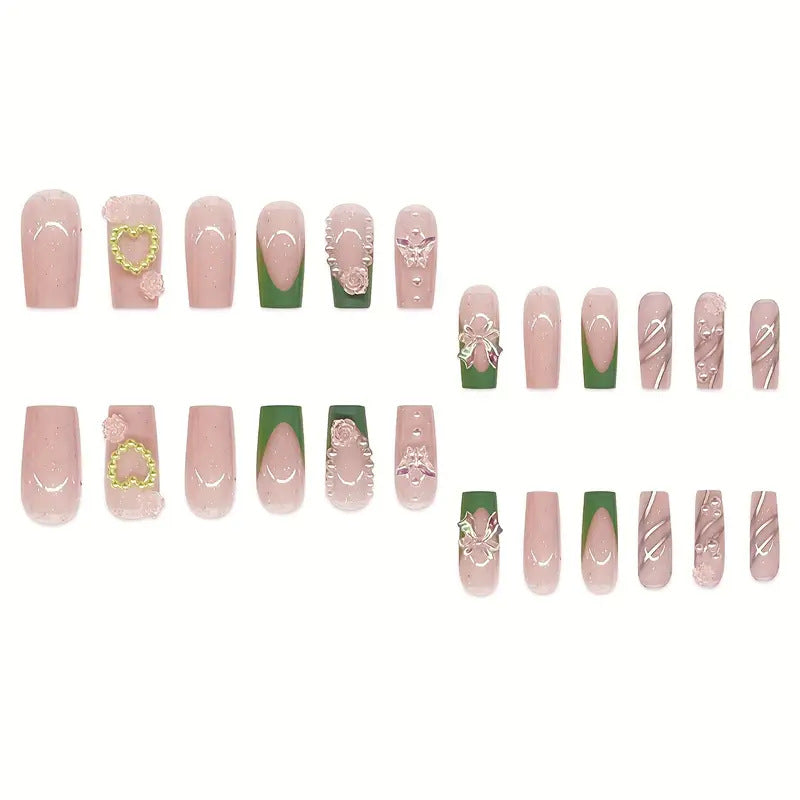 Decorative Acrylic Floral Press-On Nail Art Stornfield
