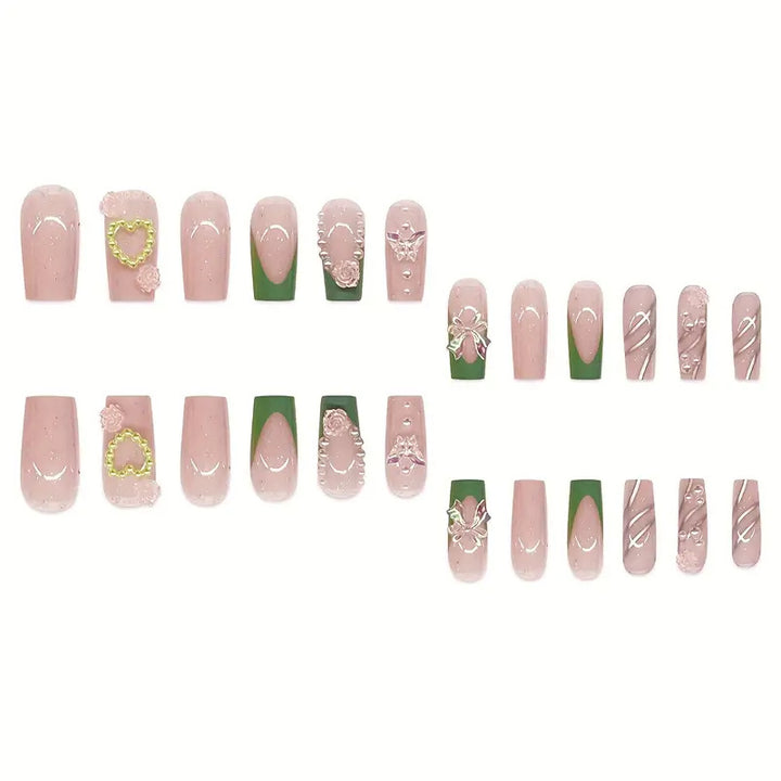 Decorative Acrylic Floral Press-On Nail Art Stornfield