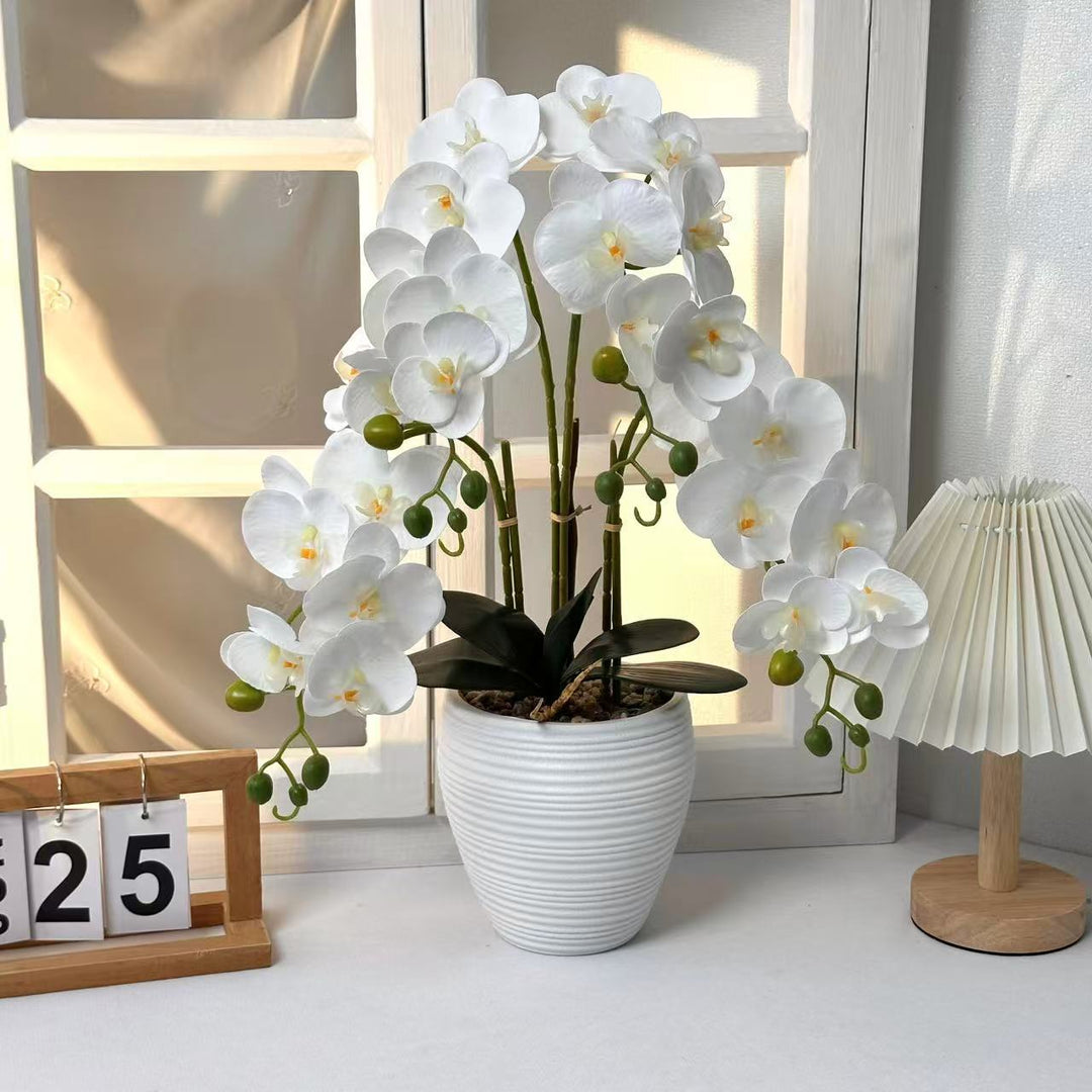 Decorative Artificial Orchid Arrangement for Indoor Decor Display