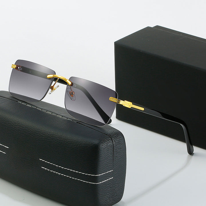 Women's fashionable sunglasses with a stylish, rectangular frame and elegant metal accents Stornfield