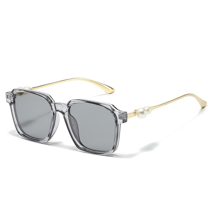 Chic Square Frame Sunglasses with Pearl Accents Stornfield