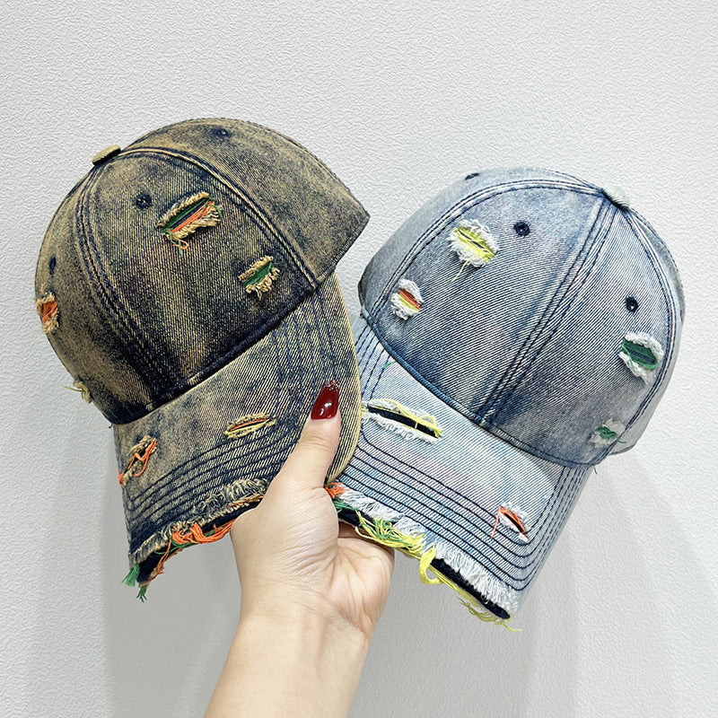 Women's Distressed Denim Baseball Cap Stornfield   1784084142