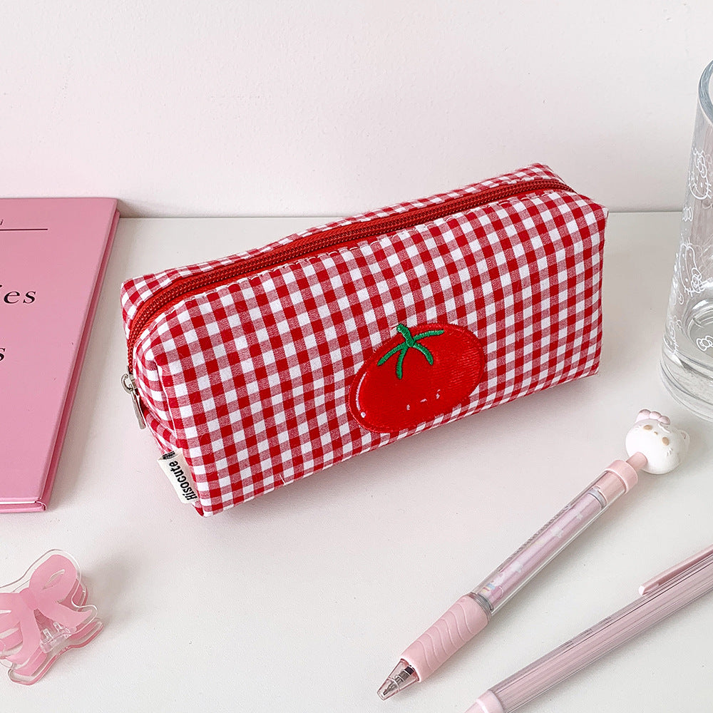 Cute Gingham Checkered Pencil Case Stornfield