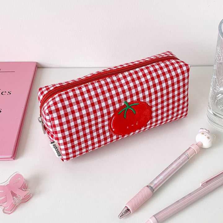 Cute Gingham Checkered Pencil Case Stornfield