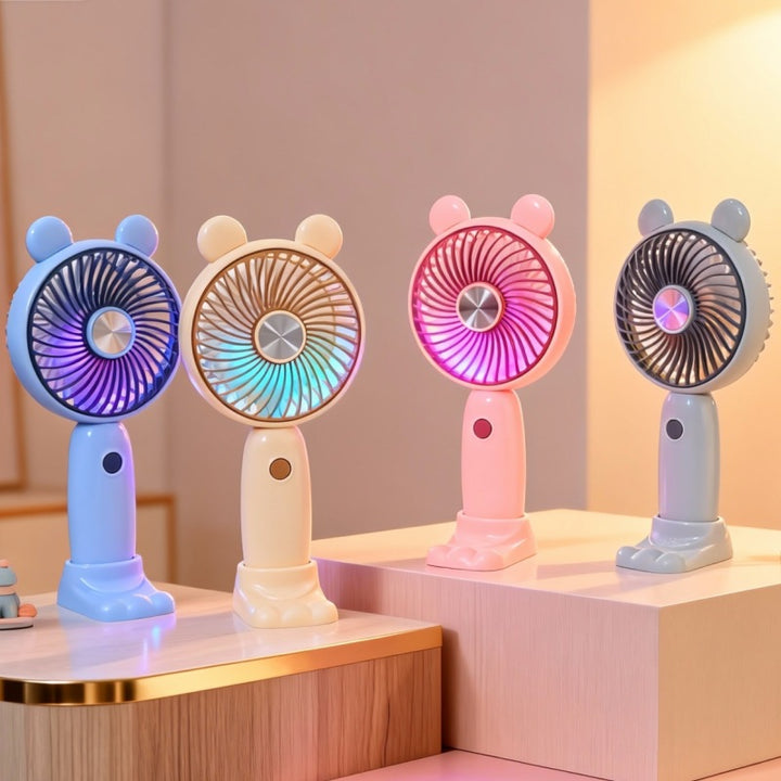Ladies portable handheld fan with LED function and ergonomic design Stornfield
