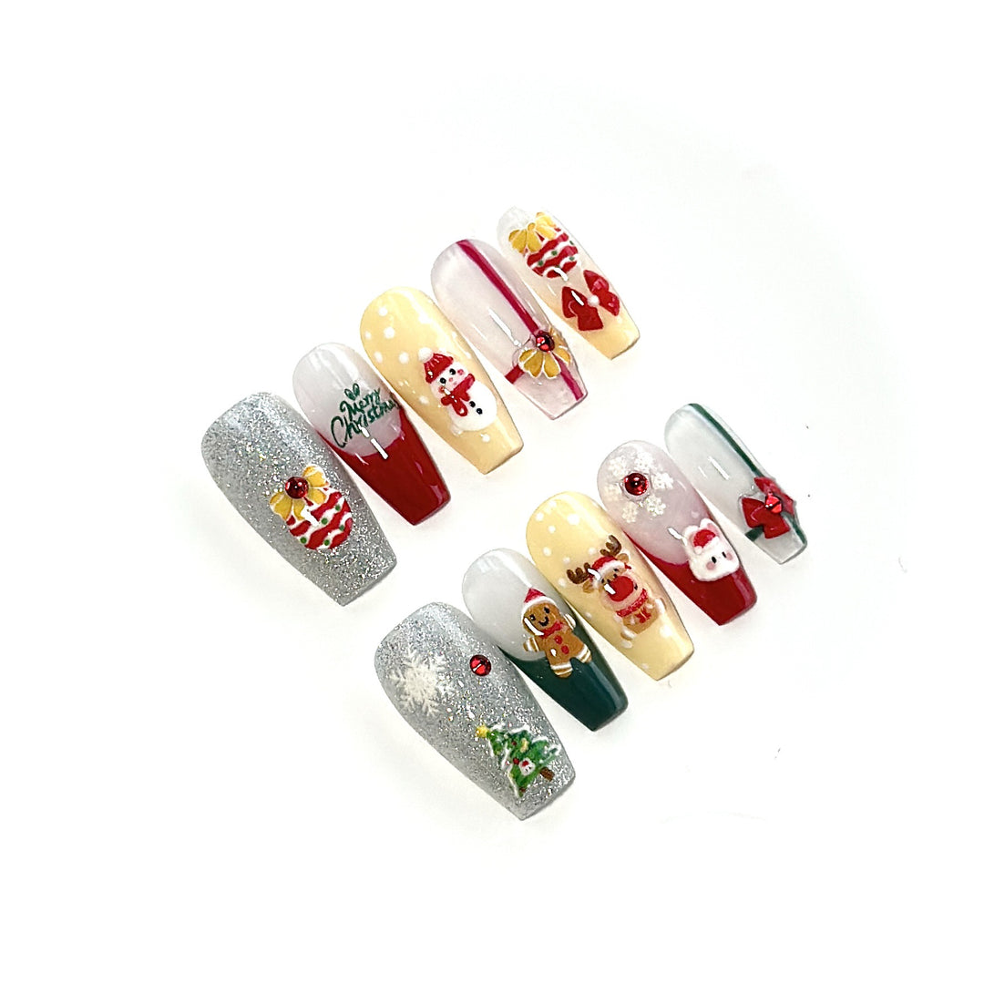 Holiday-Themed Press-On Nail Art Set